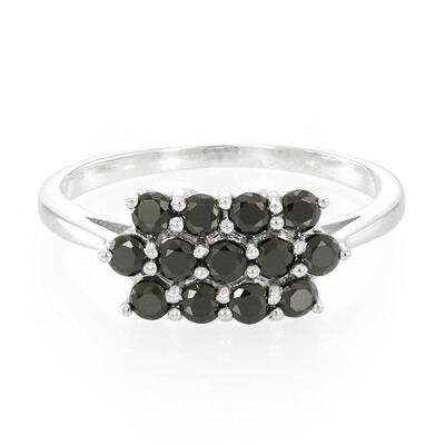 Bague en argent et Spinelle noir