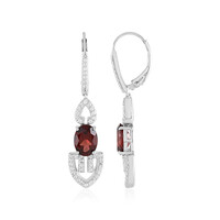 Boucles d'oreilles en argent et Grenat rouge