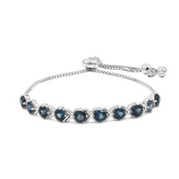 Bracelet en argent et Topaze bleu de Londres
