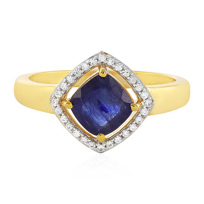 Bague en argent et Saphir bleu de Madagascar