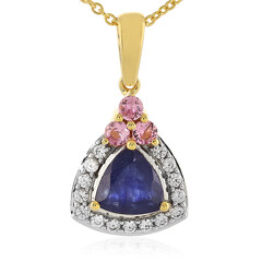 Collier en argent et Saphir bleu de Madagascar