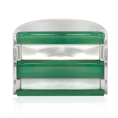Bague en argent et Agate verte (Memories by Vincent)