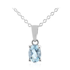 Collier en argent et Topaze bleu ciel