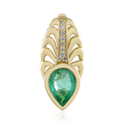 Pendentif en or et Emeraude de Zambie AAA (de Melo)