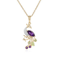 Collier en argent et Améthyste de Zambie