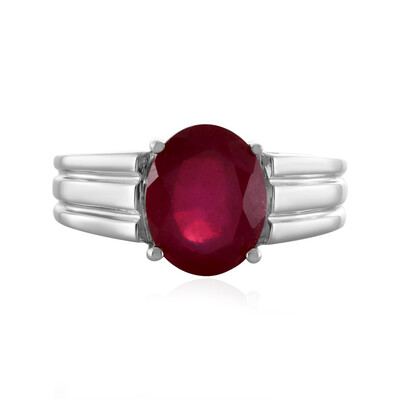 Bague en argent et Rubis de Madagascar