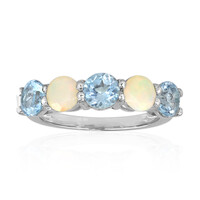 Bague en argent et Topaze bleu ciel