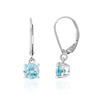 Boucles d'oreilles en platine et Zircon de Ratanakiri