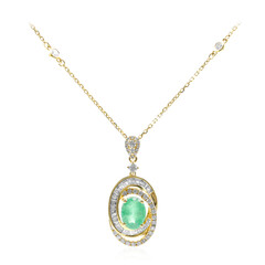 Collier en or et Emeraude de Zambie AAA (CIRARI)
