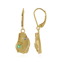 Boucles d'oreilles en argent et Emeraude d'Ethiopie
