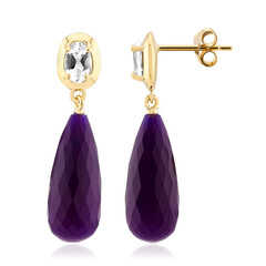 Boucles d'oreilles en argent et Calcédoine pourpre