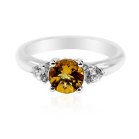 Bague en argent et Scapolite cognac