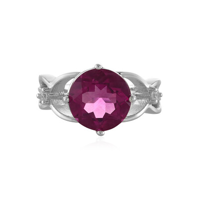 Bague en argent et Fluorite rose du Mexique