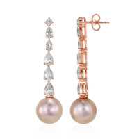 Boucles d'oreilles en argent et Perle Ming