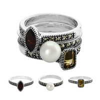 Bague en argent et Grenat du Mozambique