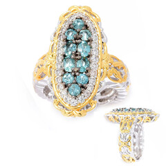 Bague en argent et Tourmaline bleu pétrole (Gems en Vogue)