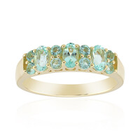 Bague en or et Béryl vert menthe du Nigeria