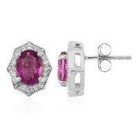 Boucles d'oreilles en argent et Fluorite rose du Mexique