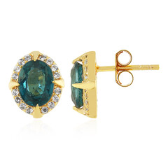 Boucles d'oreilles en argent et Kyanite bleu pétrole
