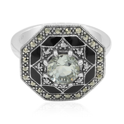 Bague en argent et Améthyste verte