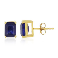 Boucles d'oreilles en argent et Saphir bleu de Madagascar