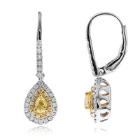 Boucles d'oreilles en or et Diamant SI2 jaune (CIRARI)