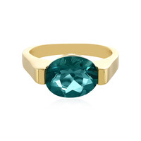 Bague en argent et Fluorite bleu pétrole de Belgique