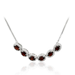 Collier en argent et Grenat du Mozambique