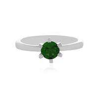 Bague en argent et Diopside de Russie