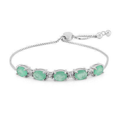 Bracelet en argent et Quartz vert pastel
