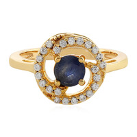 Bague en argent et Saphir bleu de Madagascar
