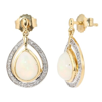 Boucles d'oreilles en argent et Opale Welo