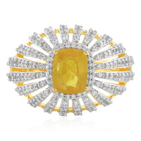 Bague en argent et Saphir jaune de Madagascar