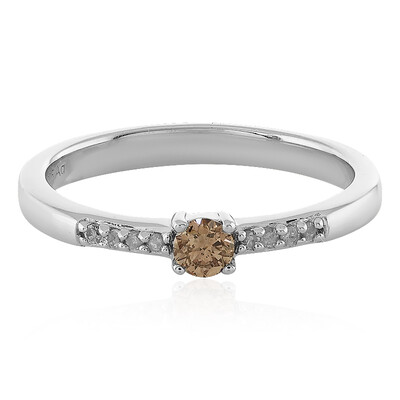 Bague en argent et Diamant chocolat I2