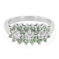 Bague en argent et Grenat vert menthe de Merelani