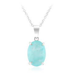 Collier en argent et Quartz bleu pastel
