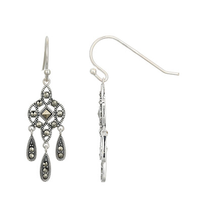 Boucles d'oreilles en argent et Marcassite