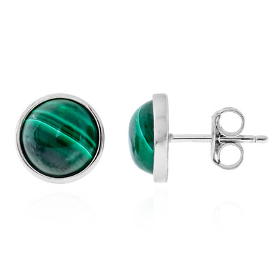 Boucles d'oreilles en argent et Malachite