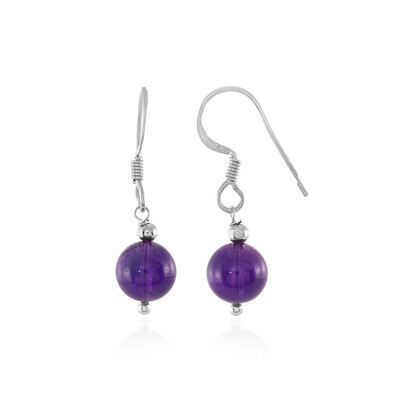 Boucles d'oreilles en argent et Améthyste de Zambie