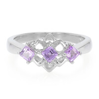 Bague en argent et Saphir pourpre de Ceylan non chauffé