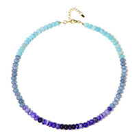 Collier en argent et Opale bleue d'Éthiopie