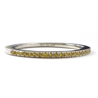 Bague en argent et Diamant jaune