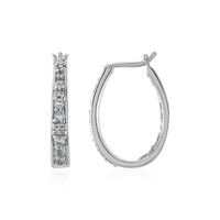 Boucles d'oreilles en argent et Topaze bleu ciel