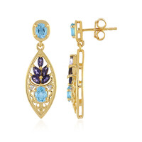 Boucles d'oreilles en argent et Topaze bleu Suisse