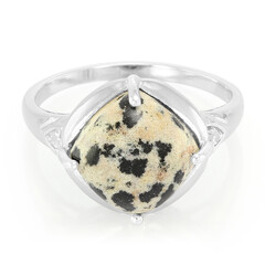 Bague en argent et Jaspe Dalmatien