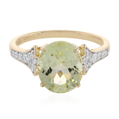 Bague en or et Kunzite vert menthe