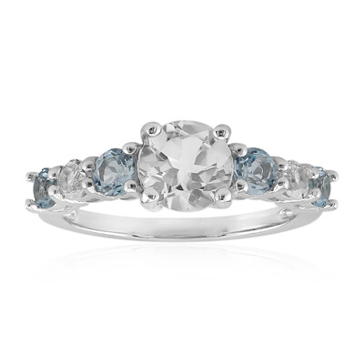 Bague en argent et Topaze blanche
