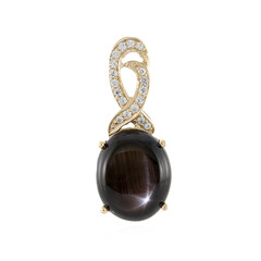 Pendentif en or et Saphir étoilé noir