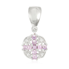 Pendentif en argent et Saphir pourpre de Ceylan non chauffé