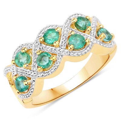 Bague en argent et Emeraude de Zambie
